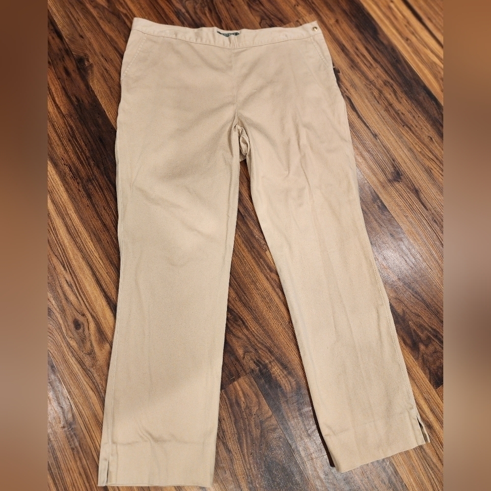 Lauren Ralph Lauren High Rise High Waisted Wide Leg Ankle Pants